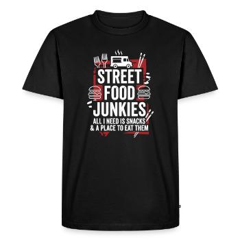 Street Food Junkies Snack Paradise - Men's Premium Organic T-Shirt - black - Front - Nico (187cm)