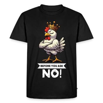 Avant de demander aux poulets Poulet Amateur de poulet - T-shirt Premium bio Homme - noir - Devant - Nico (187cm)