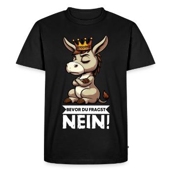 Avant que vous ne demandiez Pas d’âne Porte-âne Âne - T-shirt Premium bio Homme - noir - Devant - Nico (187cm)