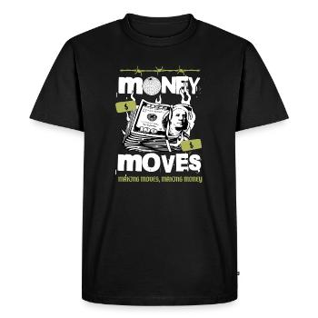 Argent en Mouvement - T-shirt Premium bio Homme - noir - Devant - Nico (187cm)