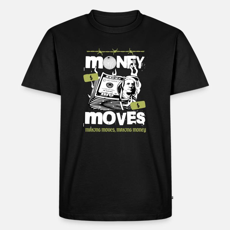 Geld in Bewegung - Männer Premium Bio T-Shirt - Schwarz