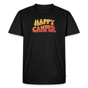 Police rétro Happy Camper - T-shirt Premium bio Homme - noir - Devant - Nico (187cm)