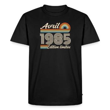 April 1985 Retro Birthday 1985 April 1985 - Men's Premium Organic T-Shirt - black - Front - Nico (187cm)