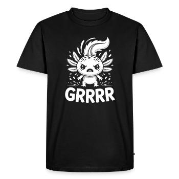 Grump Axolotl - T-shirt Premium bio Homme - noir - Devant - Nico (187cm)