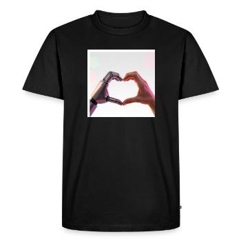 Amour du bras robotique : humains et technologie - T-shirt Premium bio Homme - noir - Devant - Nico (187cm)