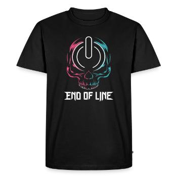 Jeu avec le bouton d’alimentation du crâne de End Of Line - T-shirt Premium bio Homme - noir - Devant - Nico (187cm)