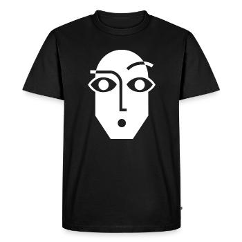 Black and White Linear Abstract Face - Men's Premium Organic T-Shirt - black - Front - Nico (187cm)