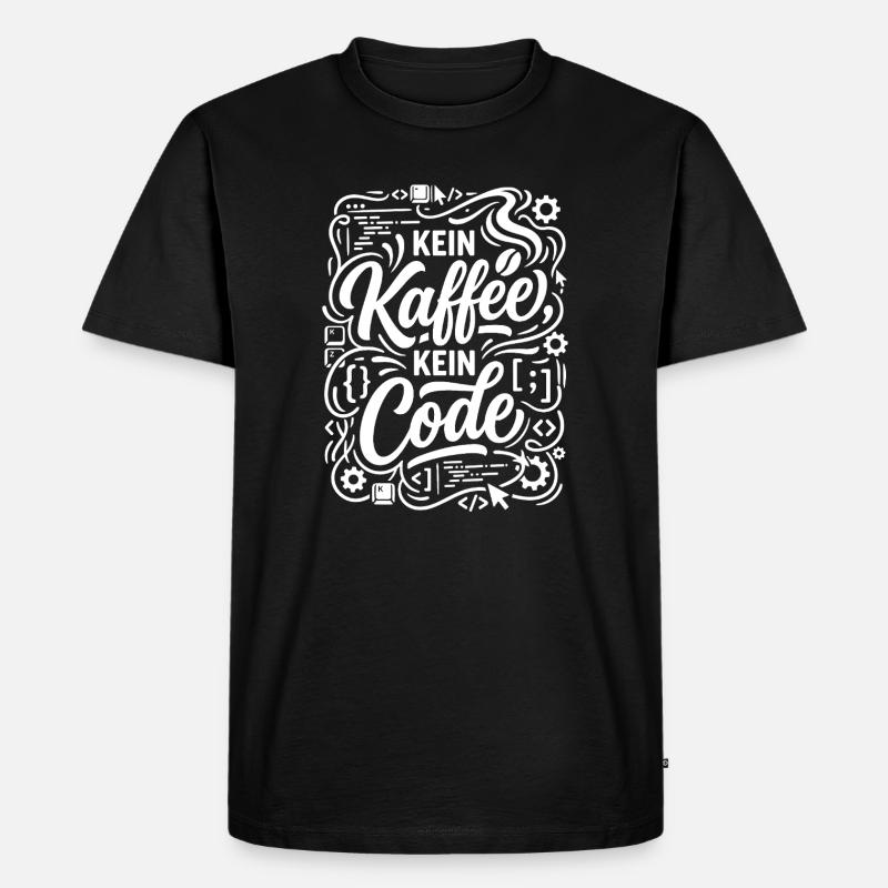 Kein Kaffee kein Code Informatiker - Männer Premium Bio T-Shirt - Schwarz