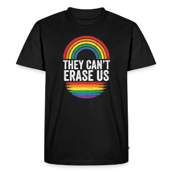 Mois de la fierté LGBTQ - Ils ne peuvent pas nous effacer - T-shirt Premium bio Homme - noir - Devant - Nico (187cm)