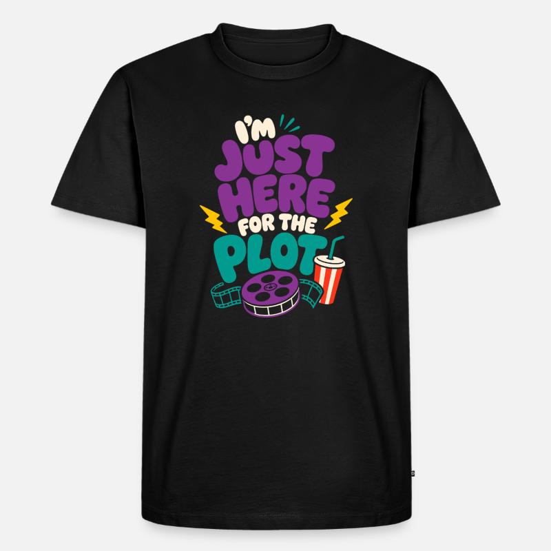 Just Here For The Plot - Männer Premium Bio T-Shirt - Schwarz