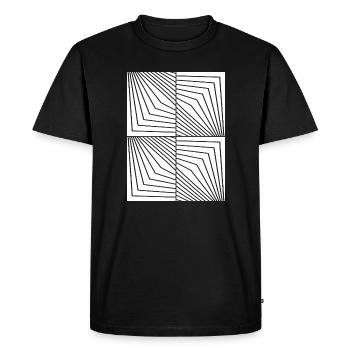 Opart Lines Constellation - Men's Premium Organic T-Shirt - black - Front - Nico (187cm)