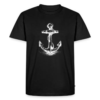 Emblème d’ancre Vintage Nautical - T-shirt Premium bio Homme - noir - Devant - Nico (187cm)