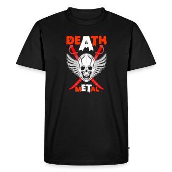 Ailes de Crâne Lames Métal Death Metal - T-shirt Premium bio Homme - noir - Devant - Nico (187cm)