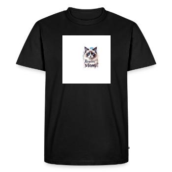 Ragdoll Mom Cat Love - Men's Premium Organic T-Shirt - black - Front - Nico (187cm)