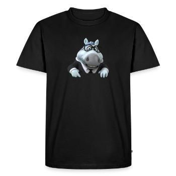 Illustration of a funny horse bust - Men's Premium Organic T-Shirt - black - Front - Nico (187cm)