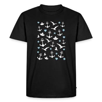 Modèle d'ancrage Maritim - T-shirt Premium bio Homme - noir - Devant - Nico (187cm)