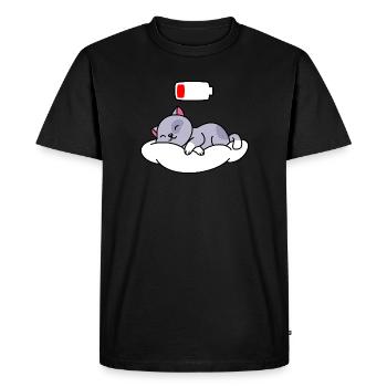 Cat Sleeping Cute - Men's Premium Organic T-Shirt - black - Front - Nico (187cm)