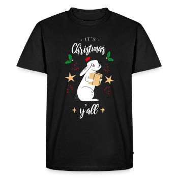 Its Christmas yall - Christmas design - Men's Premium Organic T-Shirt - black - Front - Nico (187cm)