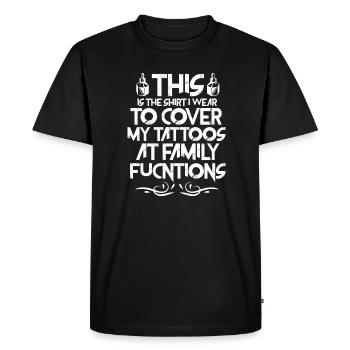 C’est le motif que je porte pour couvrir mes tatouages - T-shirt Premium bio Homme - noir - Devant - Nico (187cm)