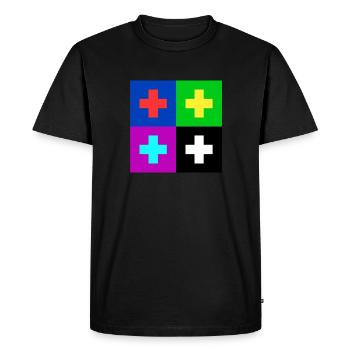 swiss flag in colours - T-shirt Premium bio Homme - noir - Devant - Nico (187cm)