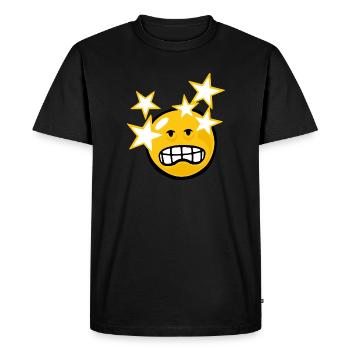 Smiley Hangover - Men's Premium Organic T-Shirt - black - Front - Nico (187cm)