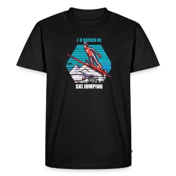 Je préfère faire du saut à ski - T-shirt Premium bio Homme - noir - Devant - Nico (187cm)