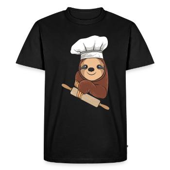 Sloth Baker - Cuisson - T-shirt Premium bio Homme - noir - Devant - Nico (187cm)
