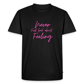 Quotes Feel - Men's Premium Organic T-Shirt - black - Front - Nico (187cm)