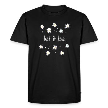 Citations motivantes Hippie Flower Let It Be - T-shirt Premium bio Homme - noir - Devant - Nico (187cm)