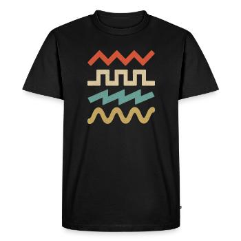 Wave synthesizer wave for electronic musician - Men's Premium Organic T-Shirt - black - Front - Nico (187cm)
