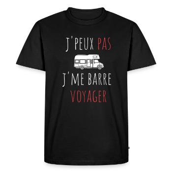 j'peux pas j'me barre voyager cadeau camping-car - T-shirt Premium bio Homme - noir - Devant - Nico (187cm)