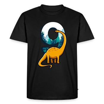 Wild 9 ans 9ème anniversaire Dino Dinosaur Trex - T-shirt Premium bio Homme - noir - Devant - Nico (187cm)