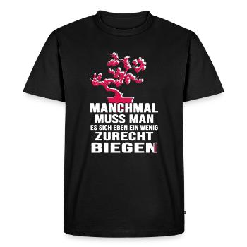 Bonsaï Shohin Yamadori « Petit arbre » Jardin de bonsaï - T-shirt Premium bio Homme - noir - Devant - Nico (187cm)