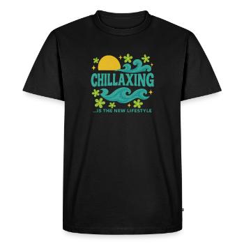 CHILLAXING is the New Lifestyle - Men's Premium Organic T-Shirt - black - Front - Nico (187cm)