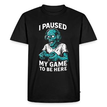 Zombie Gamer - Mode Pause de jeu - T-shirt Premium bio Homme - noir - Devant - Nico (187cm)
