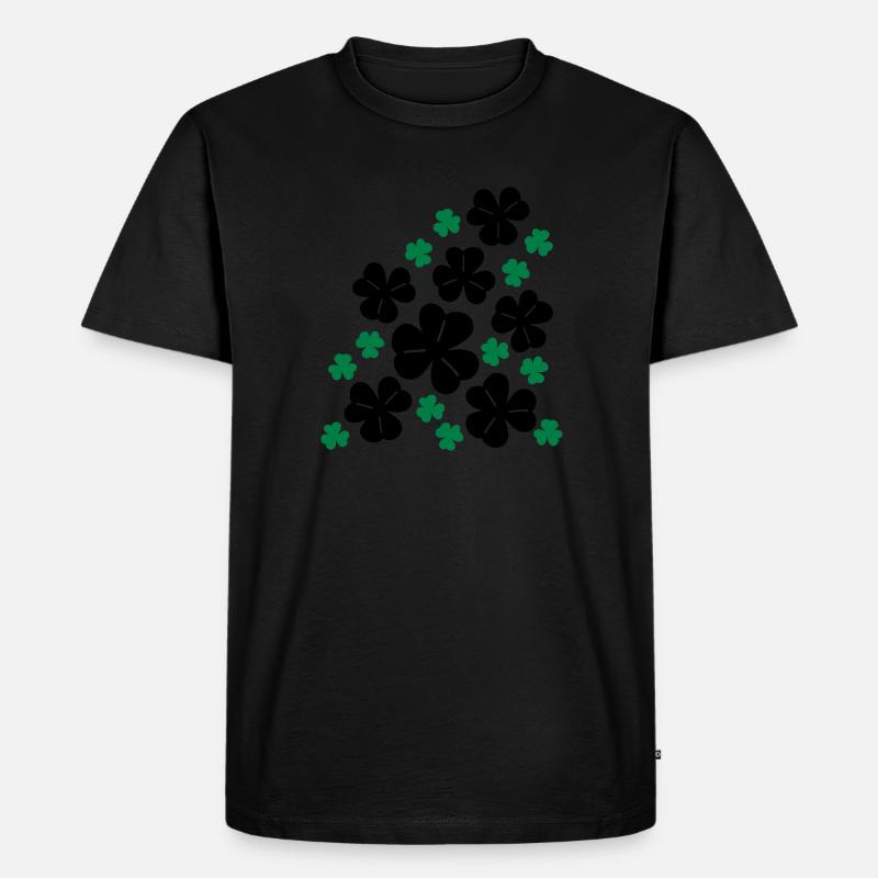 Kleeblätter - Männer Premium Bio T-Shirt - Schwarz