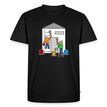 Peintre ou peintre en bâtiment peindre une maison - T-shirt Premium bio Homme - noir - Devant - Nico (187cm)