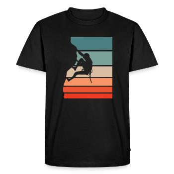 Climbing Retro Style Vintage - Men's Premium Organic T-Shirt - black - Front - Nico (187cm)