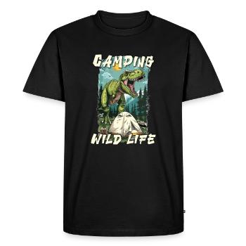 Dino Camping Wild Life Camper Bestseller Roof Tent - Men's Premium Organic T-Shirt - black - Front - Nico (187cm)