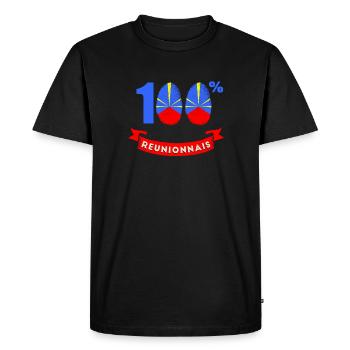 Je Suis 100% Réunionnais - Ile de La Réunion 974 - T-shirt Premium bio Homme - noir - Devant - Nico (187cm)