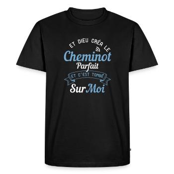 Et Dieu Créa Le Cheminot Parfait - T-shirt Premium bio Homme - noir - Devant - Nico (187cm)
