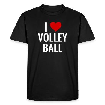 Volley-ball, équipe de volley-ball que j’adore - T-shirt Premium bio Homme - noir - Devant - Nico (187cm)