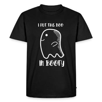 Je mets le boo dans le butin - T-shirt drôle d'Halloween - T-shirt Premium bio Homme - noir - Devant - Nico (187cm)