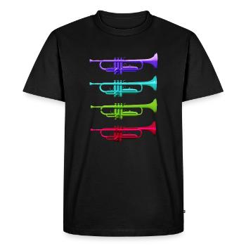 Trumpets Colorful - Men's Premium Organic T-Shirt - black - Front - Nico (187cm)