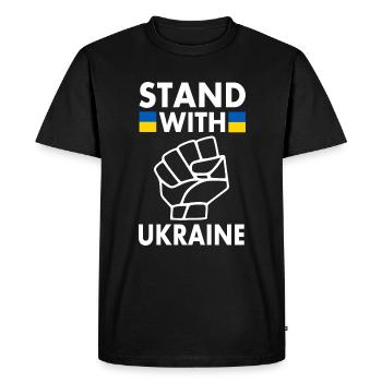 stand with ukraine - T-shirt Premium bio Homme - noir - Devant - Nico (187cm)