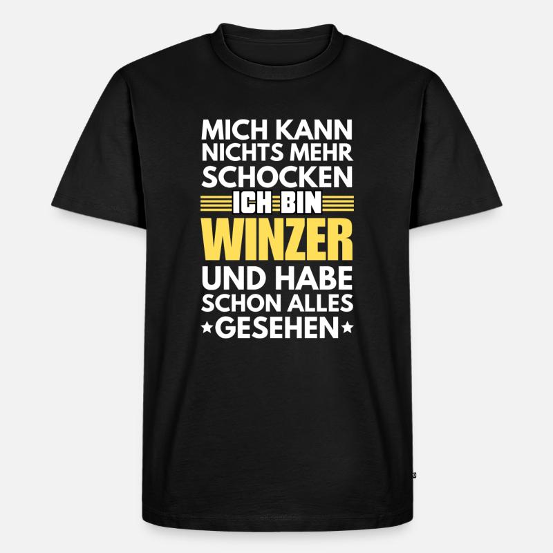 Nicht schockbarer Winzer - Männer Premium Bio T-Shirt - Schwarz