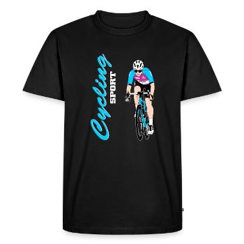 Cyclisme - Cyclistes sur route - Courses cyclistes - T-shirt Premium bio Homme - noir - Devant - Nico (187cm)