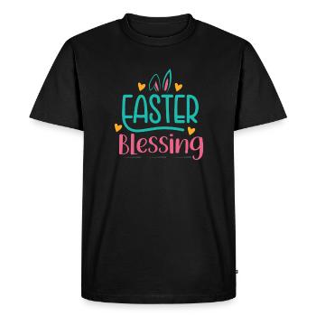 Joyeuses bénédictions de Pâques - T-shirt Premium bio Homme - noir - Devant - Nico (187cm)