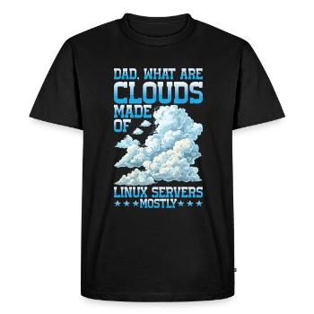 De quoi sont faits les clouds, les serveurs Linux 25 pour la plupart - T-shirt Premium bio Homme - noir - Devant - Nico (187cm)