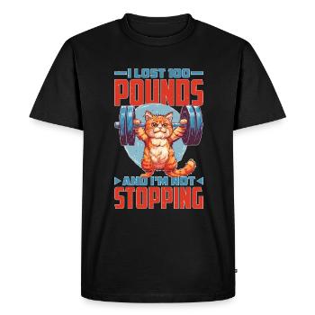 I Lost 100 Pounds And I'm Not Stopping 22 - Men's Premium Organic T-Shirt - black - Front - Nico (187cm)